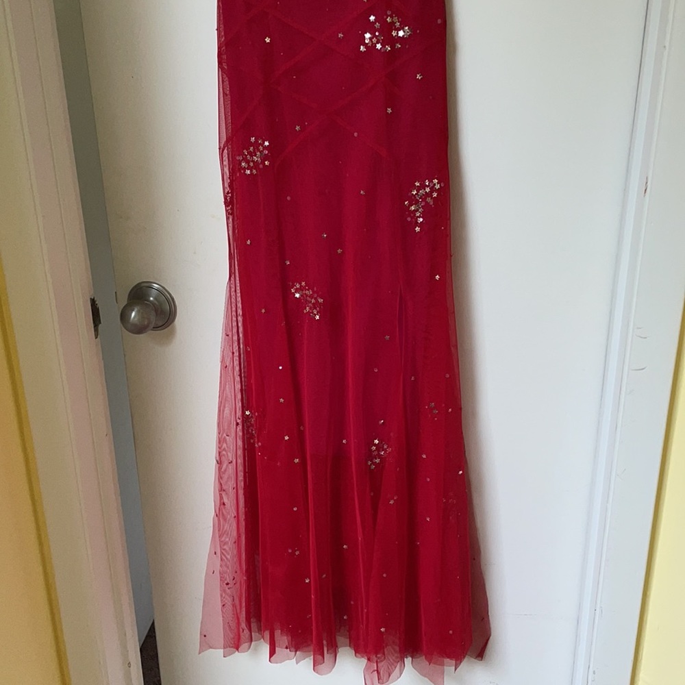 BCBG embellished long dress with godet - Picture 3 of 10